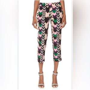 M MISSONI Crop Pants Chevron Zig-Zag Cuffed Pink Multi